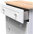 Sussex White and Oak Effect 5 Drawer Chest