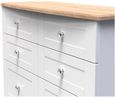 Sussex White and Oak Effect 6 Drawer Midi Chest