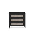 Sydney Chest of Drawers - 3 Drawer - Black and Faux Rattan