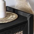 Sydney Chest of Drawers - 3 Drawer - Black and Faux Rattan
