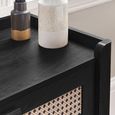 Sydney Chest of Drawers - 5 Drawer - Black and Faux Rattan