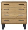 Texas Industrial Style Oak Effect 4 Drawer Chest