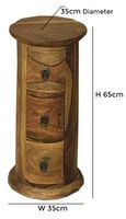 Thacket Sheesham Wood 3 Drawer Narrow Drum Chest