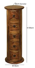 Thacket Sheesham Wood 5 Drawer Narrow Drum Chest