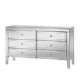 Valencia Wide Chest - 6 Drawer - Mirrored