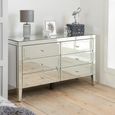 Valencia Wide Chest - 6 Drawer - Mirrored