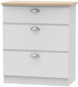 Victoria Grey and Riviera Oak 3 Drawer Deep Chest