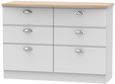 Victoria Grey and Riviera Oak 6 Drawer Midi Chest