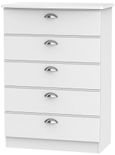Victoria White 5 Drawer Chest