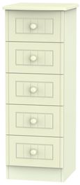 Warwick Cream 5 Drawer Narrow Chest
