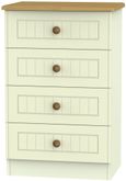 Warwick Cream and Oak 4 Drawer Midi Chest