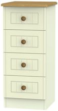 Warwick Cream and Oak 4 Drawer Narrow Chest