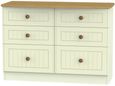 Warwick Cream and Oak 6 Drawer Midi Chest