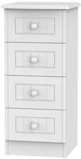 Warwick White 4 Drawer Narrow Chest