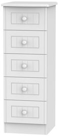 Warwick White 5 Drawer Narrow Chest