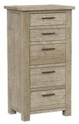 Washed Grey Reclaimed Pine 5 Drawer Tall Chest