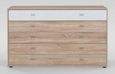 Tokio Chest - 5 Drawer - Rustic Oak - Silver Handle