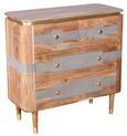 William Acacia Ribbed with Gold Trim 4 Drawer Chest