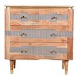 William Acacia Ribbed with Gold Trim 4 Drawer Chest