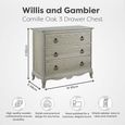 Camille Chest - 3 Drawer - Grey Oak