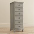 Camille Tall Chest - 6 Drawer - Grey Oak