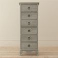 Camille Tall Chest - 6 Drawer - Grey Oak