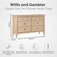 Toulon Wide Chest - 3+4 Drawer - Oak