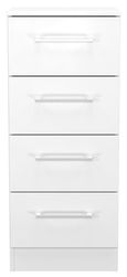 Worcester White 4 Drawer Narrow Chest