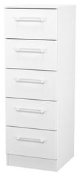 Worcester White 5 Drawer Narrow Chest