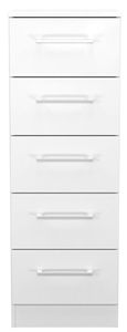 Worcester White 5 Drawer Narrow Chest