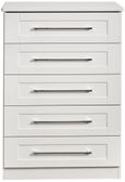 York White 5 Drawer Chest