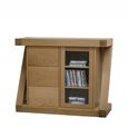 Z Designer Glazed Chest - 1 Door - 3 Drawer - Oak