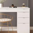 Ava Single Dressing Table - 5 Drawer - White