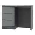 Monaco Dressing Table - Single - 3 Drawer - Grey Gloss and Graphite
