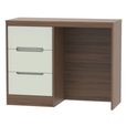 Monaco Dressing Table - Single - 3 Drawer - Cashmere and Carini Walnut