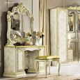 Leonardo Dressing Table - Double Pedestal - Ivory Gloss and Gold