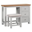 Lundy Dressing Table - 3 Drawer Single with Stool - Grey Painted