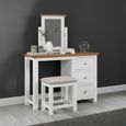 Lundy Dressing Table - 3 Drawer Single with Stool - White Painted