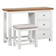 Lundy Dressing Table - 3 Drawer Single with Stool - White Painted