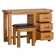 Somer Dressing Table - 3 Drawer Single with Stool - Oak