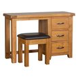 Somer Dressing Table - 3 Drawer Single with Stool - Oak