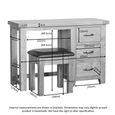 Somer Dressing Table - 3 Drawer Single with Stool - Oak