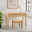 Curve Dressing Table with Stool - 2 Drawer - Oak