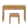 Curve Dressing Table with Stool - 2 Drawer - Oak