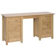 Nimbus Dressing Table - 6 Drawer Double - Oak