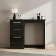Knightsbridge Single Dressing Table - 3 Drawer - Black Gloss