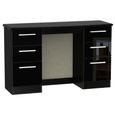 Knightsbridge Double Dressing Table - 6 Drawer - Black Gloss