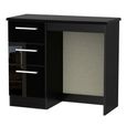 Knightsbridge Single Dressing Table - 3 Drawer - Black Gloss