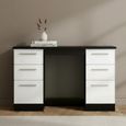 Knightsbridge Dressing Table - Double - 6 Drawer - White Gloss and Black