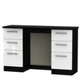 Knightsbridge Dressing Table - Double - 6 Drawer - White Gloss and Black